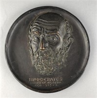 Hippocrates Father of Medicine Cast Metal Plaque
