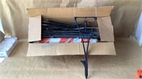 BOX OF SIGN POSTS AND SOLD BANNER