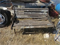 Wooden Bench w/ Iron Ends