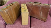 Suitcases (2), brief case, used, worn