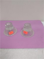 2 small glass candle holder