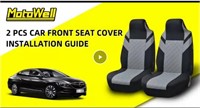 2PCS Car Front Seat Covers, Integrated Fabric Auto