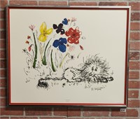 "Lion & Flowers" by Robert Sargent Print