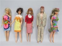5 BARBIE & FRIENDS - ALL WITH SLIGHT ISSUES: