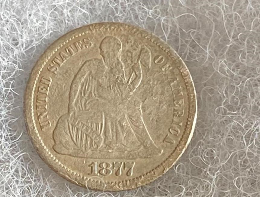 1877 CC  Seated Liberty Dime