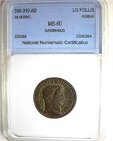 286-310 AD Maximianus Roman NNC MS60 Lg Follis