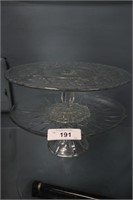 SET OF 2 GLASS CAKE STANDS