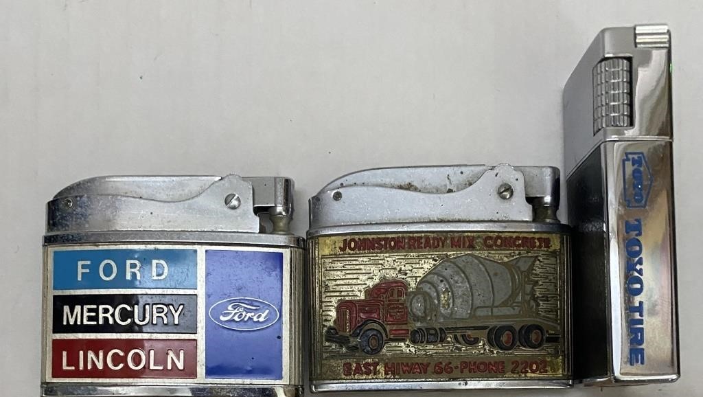3 VINTAGE LIGHTERS ADVERT FORD TOYO