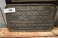 VINTAGE CAST IRON COLUMBUS GAS FURNACE NO.917