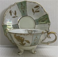 VINTAGE JAPAN SAGE WHITE CUP SAUCER