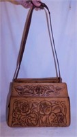 Mexico hand tooled leather purse - 4 leather belts