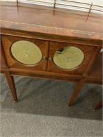 Leather top console table