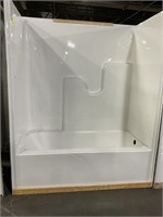 ACRYLIC WHITE TUB WITH WALL SURROUND RIGHT DRAIN