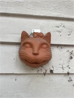 Clay Terra Cotta Cat Wall Planter