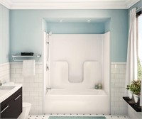 Acrylic Alcove One Piece shower RIGHT Drain White