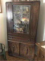 Cabinet 34x15x64 No Contents Inside Glass Doors Or