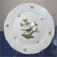 Herend Hungary Hand Painted Porcelain Plate Signed