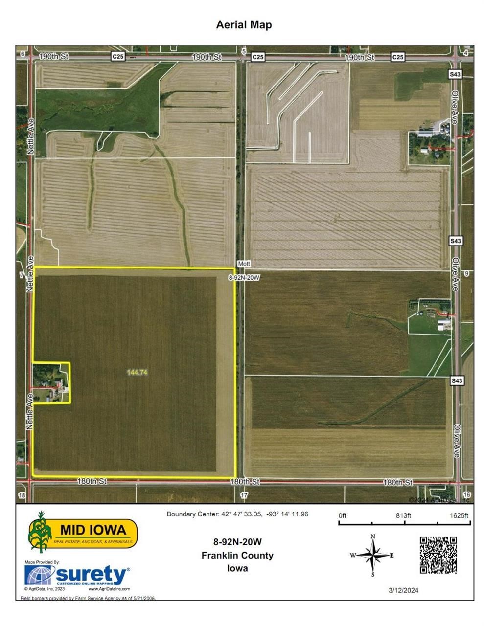 Franklin County Iowa Land Auction, 149 Acres M/L