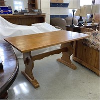 Solid Oak Trestle Table