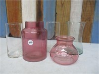 5 Glass Vases