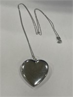 24 " 925 Silver Heart Necklace