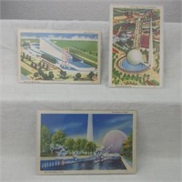 3 1940 New York World's Fair Postcards