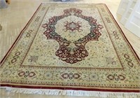 Hand Knotted Wool with Silk Accents Rug.