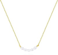 18k Gold-pl. Five Freshwater Pearl Necklace