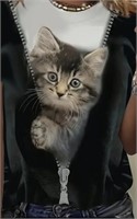 Womans size large casual summer shirt. Cat