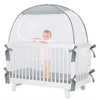 Baby Crib Tent  Pop Up Crib Canopy  Gray