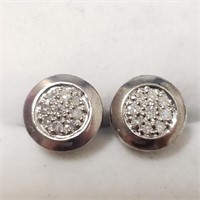 $200 Silver Diamond Earrings