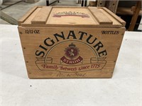 Signature beer in wooden box 13x9x9