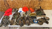 Hunting/camo/orange : gloves , vest, hats,