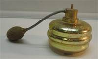 4" DIA. GOLD CRACKLE GLASS PERFUME ATOMIZER. VERY
