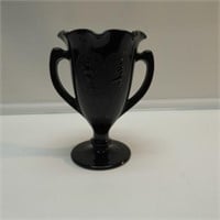 8-1/2" BLACK TIFFIN HANDLED LOVING CUP. VERY