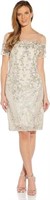Adrianna Papell Women's 8 Sequin Embroidery Sheath