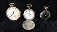 3 Pocket Watches- 2 are Elgin10k & Sterling