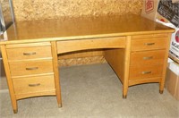 Oak Double Pedestal Desk