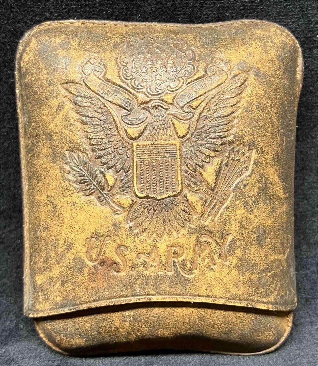 Vintage Leather U.S Army Button Pouch