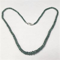 Certfied10K  Natural Emerald 16"(37ct) Necklace