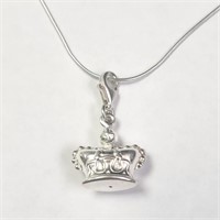 $60 Silver Crown 16" Necklace
