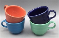Fiesta Tea Cups Lot of 4 Mixed Colors