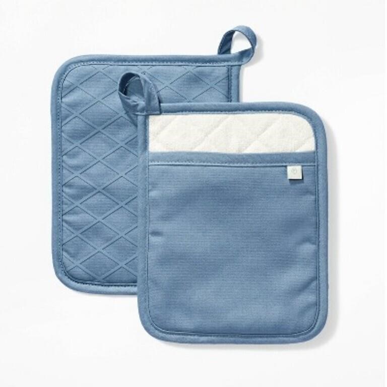 2pk Potholder Blue - Figmint