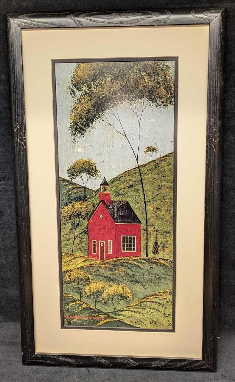 Framed Warren Kimble Red School House Print