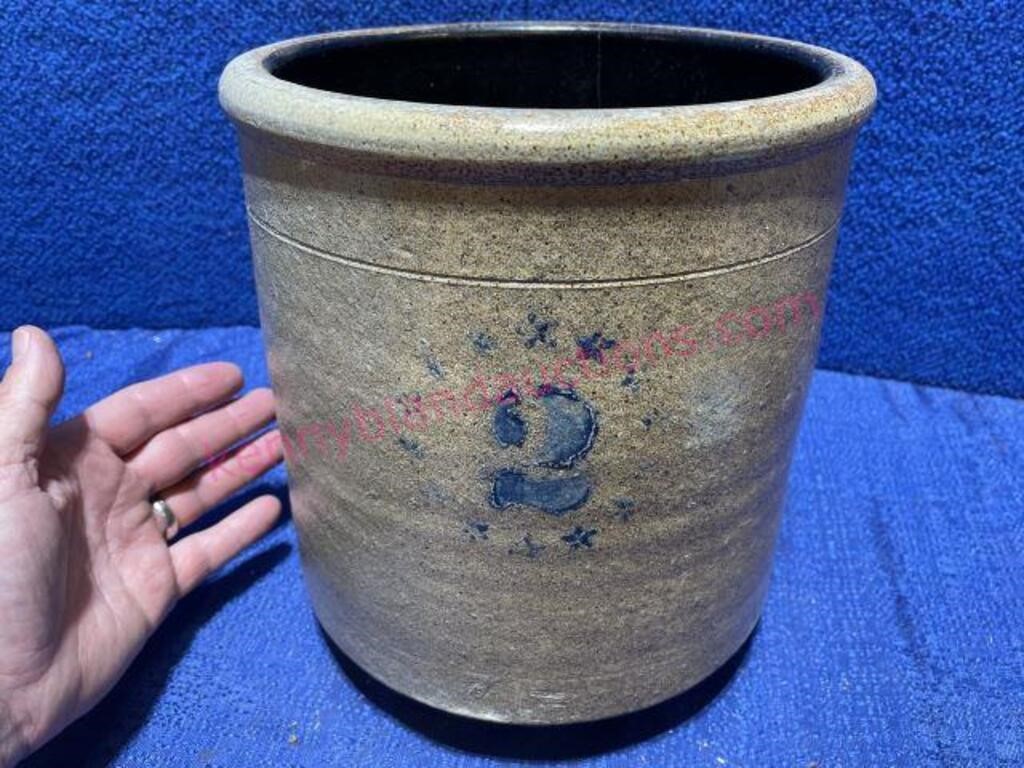 Antique #2 stoneware crock (crack)