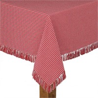 Homespun 60x102 Red 100% Cotton Tablecloth