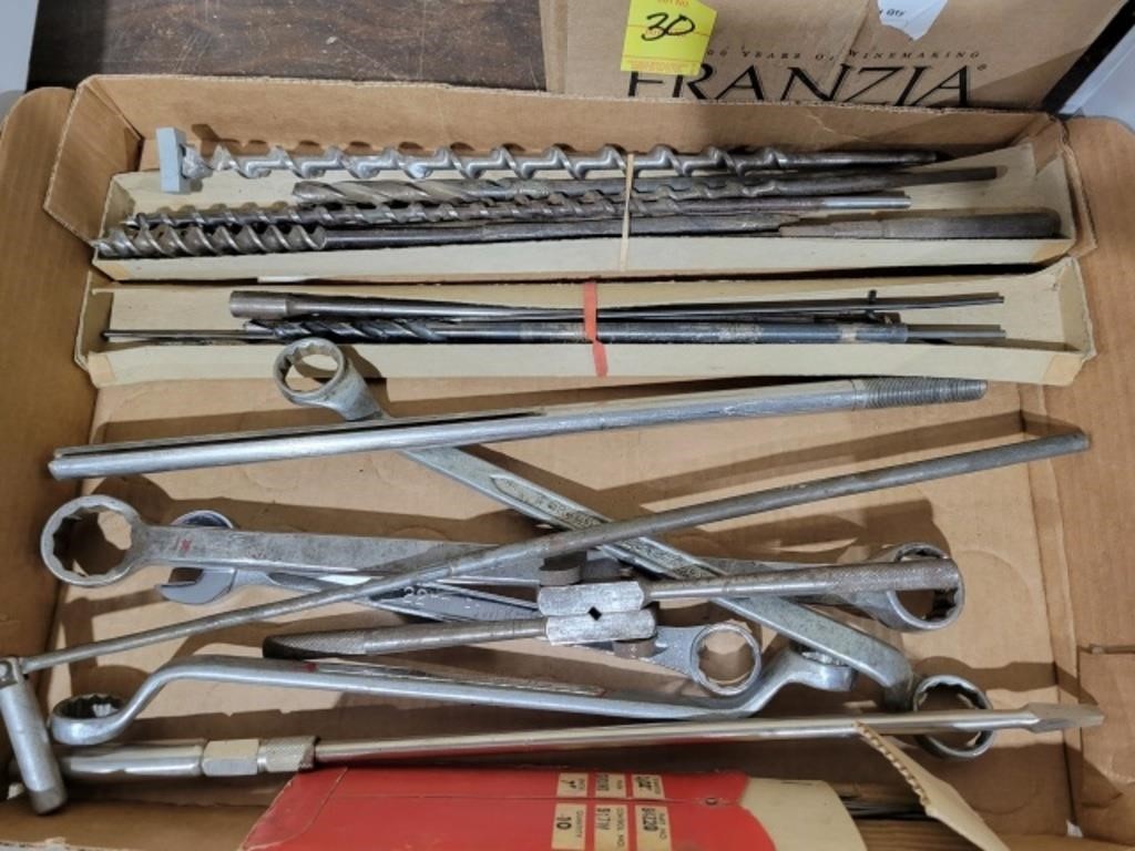 AUGER / DRILL BITS, BOX WRENCHES, TAP HANDLE