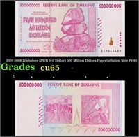 2007-2008 Zimbabwe (ZWR 3rd Dollar) 500 Million Do