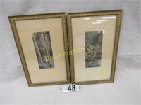 (2) VINTAGE FRAMED D. DAVIDSON FRAMED PRINTS: