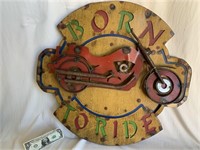 24x23 inch    Born To Ride Metal Sign